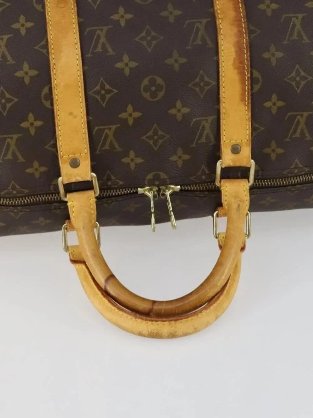 LOUIS VUITTON Monogram Keepall Bandouliere 50 Boston Bag M41416 LV Auth 157024